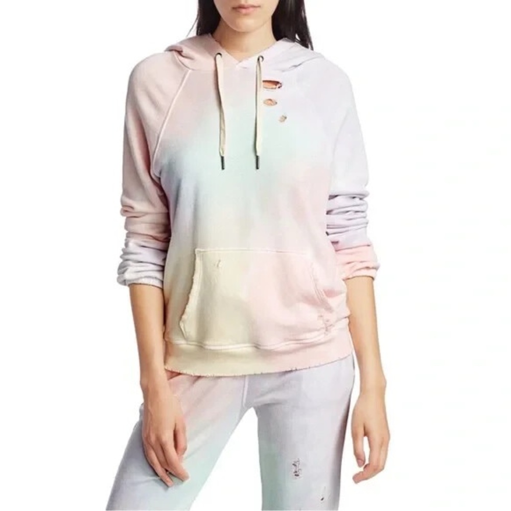 n:Philanthropy tie dye distressed hoodie